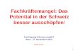 1 Fachkräftemangel: Das Potential in der Schweiz besser ausschöpfen! Fachtagung Informa modell-f Bern, 27. November 2013 Rudolf Strahm