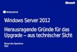 Windows Server 2012 im Überblick Servervirtualisierung Storage Netzwerk Verwaltung und Automatisierung Web- und Anwendungsplattform Virtual Desktop Infrastructure