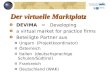 Der virtuelle Marktplatz DEVIMA = Developing a virtual market for practice firms Beteiligte Partner aus Ungarn (Projektkoordinator) Österreich Italien