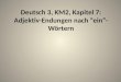 Deutsch 3, KM2, Kapitel 7: Adjektiv-Endungen nach ein- Wörtern