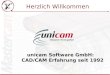 Herzlich Willkommen unicam Software GmbH: CAD/CAM Erfahrung seit 1992