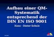 18.02.2003 Aufbau einer QM- Systematik entsprechend der DIN EN ISO 9001 Hans - Dieter Schulz D elta S ervice