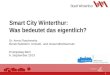 1 Smart City Winterthur: Was bedeutet das eigentlich? Dr. Anna Roschewitz Bereichsleiterin Umwelt- und Gesundheitsschutz Energietag Bern 6. September 2013