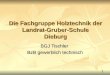 1 Die Fachgruppe Holztechnik der Landrat-Gruber-Schule Dieburg BGJ Tischler BzB gewerblich technisch