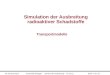 W. Scheuermann Universität Stuttgart - Kontext der Ausbreitung - Apr-14Seite 1 von 23 Simulation der Ausbreitung radioaktiver Schadstoffe Transportmodelle