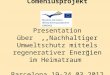 Comeniusprojekt Presentation über,,Nachhaltiger Umweltschutz mittels regenerativer Energien im Heimatraum Barcelona 19-24.03.2012