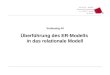 SS 2013 – IBB4B Datenmanagement Fr 17:00 – 18:30 R 0.012 Vorlesung #4 Überführung des ER-Modells in das relationale Modell