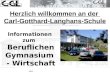 Herzlich willkommen an der Carl-Gotthard-Langhans-Schule Informationen zum Beruflichen Gymnasium - Wirtschaft 2011