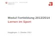 Modul Fortbildung 2013/2014 Lernen im Sport Magglingen, 1. Oktober 2012