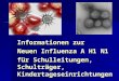 1 Informationen zur Neuen Influenza A H1 N1 für Schulleitungen, Schulträger, Kindertageseinrichtungen