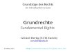 Grundrechte Fundamental Rights Grundzüge des Rechts An Introduction to Law Gérard Hertig (ETH Zurich)   Frühling 2014