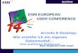 ArcView GIS Wie erstelle ich ein eigenes Datenmodell – Eine praktische Einführung Hans Ziegltrum, ESRI GmbH ESRI EUROPEAN USER CONFERENCE ArcInfo 8 Desktop:
