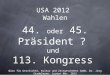 USA 2012 Wahlen 44. oder 45. Präsident ? und 113. Kongress Büro für Geschichte, Kultur und Zeitgeschehen GmbH, Dr. Jürg Stadelmann, Luzern Nov. 2012