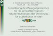 Umsetzung des Bolognaprozesses für die umweltbezogenen Studienrichtungen der Universität für Bodenkultur in Wien Felicitas Schneider Institut für Abfallwirtschaft