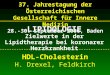 37. Jahrestagung der Österreichischen Gesellschaft für Innere Medizin 28.-30. September 2006, Baden HDL-Cholesterin H. Drexel, Feldkirch LIPIDOLOGIE Zielwerte