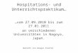 Hospitations- und Unterrichtspraktikum… …vom 27.09.2010 bis zum 27.01.2011 an verschiedenen Universitäten in Nagoya, Japan. Bericht von Gregor Stalter