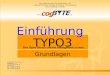 TYPO3 free Open Source content management system Einf¼hrung Grundlagen