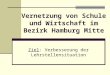 Vernetzung von Schule und Wirtschaft im Bezirk Hamburg Mitte Ziel: Verbesserung der Lehrstellensituation