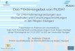 Das Förderangebot von PUSH! für Unternehmensgründungen aus Hochschulen und Forschungseinrichtungen in der Region Stuttgart Präsentation im Rahmen der