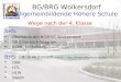 BG/BRG Wolkersdorf Allgemeinbildende Höhere Schule Wege nach der 4. Klasse AHS: Oberstufe am BG/BRG Wolkersdorf ORG Deutsch-Wagram BORG Mistelbach (musisch,