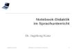 Ingeborg KanzDidaktik in Notebook-Klassen1 Notebook-Didaktik im Sprachunterricht Dr. Ingeborg Kanz