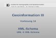 Institut für Kartographie und Geoinformation Prof. Dr. Lutz Plümer Dr. Thomas H. Kolbe Geoinformation III XML-Schema UML  XML-Schema Vorlesung 14