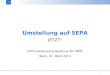 Vortragstitel/Projekt 1 Umstellung auf SEPA JETZT! Informationsveranstaltung der WKÖ Wien, 24. März 2014