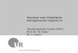 Metallorganische Chemie (MOC) Prof. Dr. M. Scheer Dr. G. Balázs Seminar zum Praktikum Anorganische Chemie III