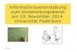 11.01.20151 Informationsveranstaltung zum Vorbereitungsdienst am 03. November 2014 Universität Paderborn