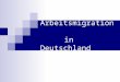 Arbeitsmigration in Deutschland. Gliederung 1.Anwerbung ausländischer Arbeitskräfte (1955-1973) 2.Möglichkeiten der legalen Arbeitsausübung nach dem Anwerbestopp