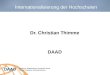 Dr. Christian Thimme DAAD Internationalisierung der Hochschulen