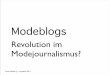 Anna Weilberg: Modeblogs – Revolution im Modejournalismus?