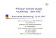 Präsentation "Weniger Verkehr durch Naumburg – aber wie?" von Dipl.-Geogr. / SRL Wulf Hahn im "Ratskeller" Naumburg, 23.8.11