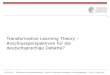 Transformative Learning Theory - Anschlussperspektiven für die deutschsprachige Debatte