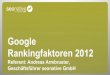 Google Rankingfaktoren 2012