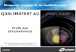 Qualimatest - Schweizer Marktführer für die Industrielle Bildverarbeitung - Unternehmensprofil