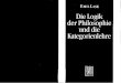 Lask - Die Logik Der Philosophie Und Die Kategorienlehre