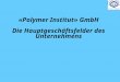 « Polymer Institut »  GmbH Die Hauptgeschäftsfelder des Unternehmens