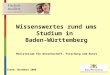 Wissenswertes rund ums Studium in  Baden-Württemberg
