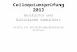 Colloquiumsprüfung 2013
