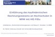 Einführung des kaufmännischen Rechnungswesens an Hochschulen in NRW mit HIS FiBu