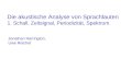 Die akustische Analyse von Sprachlauten 1. Schall, Zeitsignal, Periodizität, Spektrum