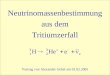 Neutrinomassenbestimmung aus dem Tritiumzerfall Vortrag von Alexander Gebel am 01.02.2005