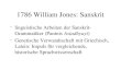 1786 William Jones: Sanskrit
