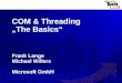COM & Threading „The Basics“ Frank Lange Michael Willers Microsoft GmbH