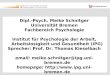 Dipl.-Psych. Meike Schnitger Universität Bremen Fachbereich Psychologie