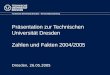 Präsentation zur Technischen Universität Dresden Zahlen und Fakten 2004/2005
