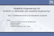 Usability  Engineering  VU Einheit 1-2 „Methoden des Usability Engineering“
