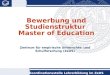 Bewerbung und Studienstruktur  Master of Education