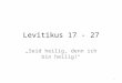 Levitikus 17 - 27